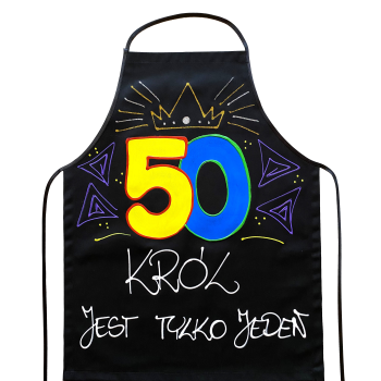 [Fb07-50] Fartuszek bawełniany KRÓL JEST TYLKO JEDEN na 50